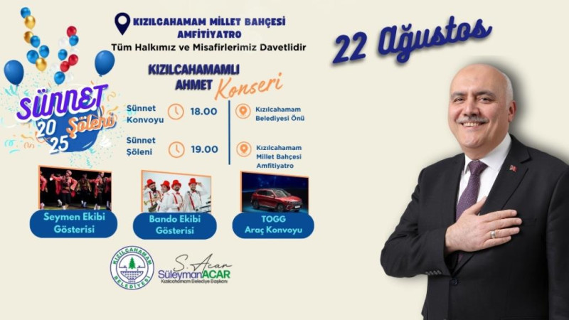 KIZILCAHAMAM’DA GELENEKSEL SÜNNET ŞÖLENİ 22 AĞUSTOS’TA!