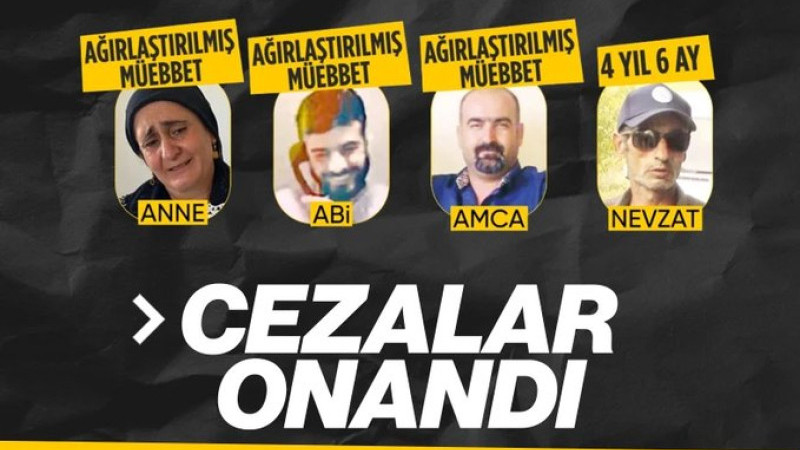 Narin Güran cinayetinde verilen cezalar onandı
